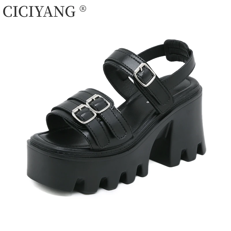 CICIYANG Chunky Platform Sandal for Women 9m High Heel 2023 Summer New Belt Buckle Gladiator Sandal Ladies Open-toed Roman Shoes
CICIYANG Chunky Platform Sandal for Women 9m High Heel 2023 Summer New Belt Buckle Gladiator Sandal Ladies Open-toed Roman Shoes
