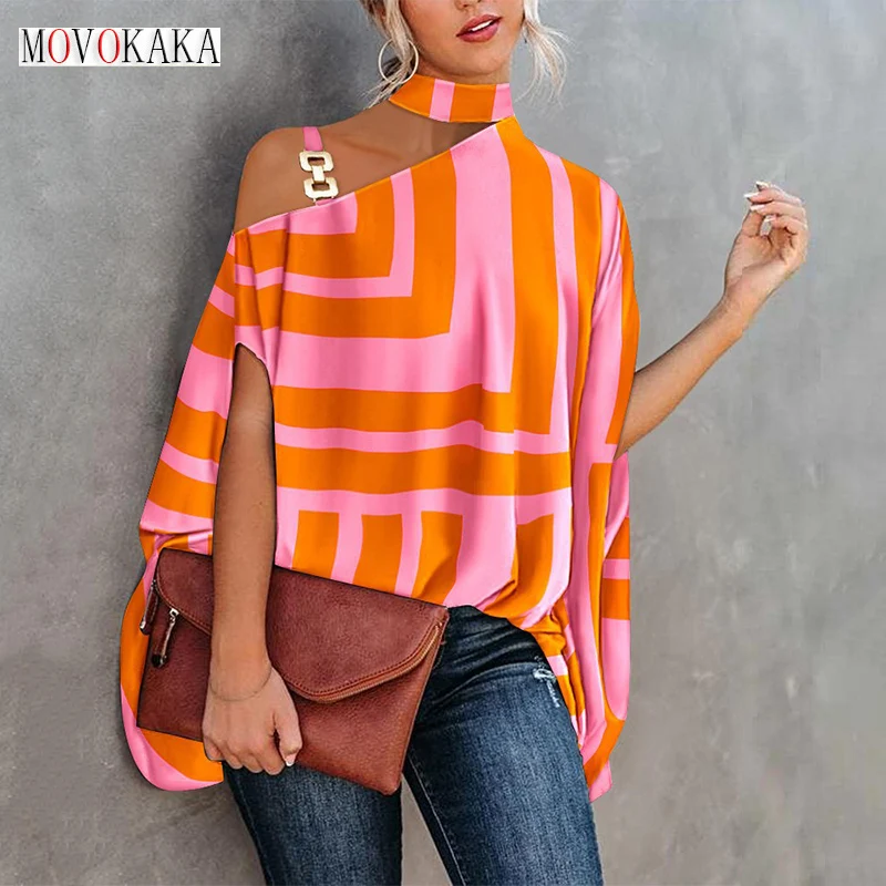 MOVOKAKA Summer Bat Sleeve Print Ladies Shirt Women Loose Off The Shoulder Chain Spliced Suspenders Blouse Blusa Mujer Moda 2023
MOVOKAKA Summer Bat Sleeve Print Ladies Shirt Women Loose Off The Shoulder Chain Spliced Suspenders Blouse Blusa Mujer Moda 2023