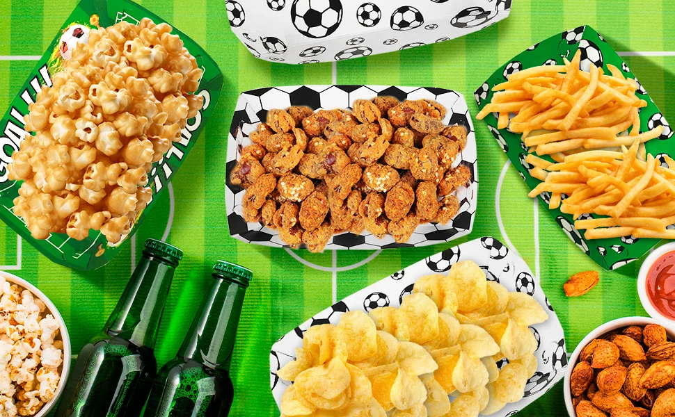 Soccer Birthday Serving Tray, 36pcs Soccer Paper Trays/Soccer Snack Tray/Soccer Party Food Trays, Soccer Party Nachos Food Boats Soccer Birthday Serving Tray, 36pcs Soccer Paper Trays/Soccer Snack Tray/Soccer Party Food Trays, Soccer Party Nachos Food Boats