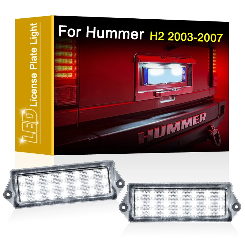 

12V Waterproof LED Number Plate Lamp For Hummer H2 2003 2004 2005 2006 2007 White License Plate Light Assembly