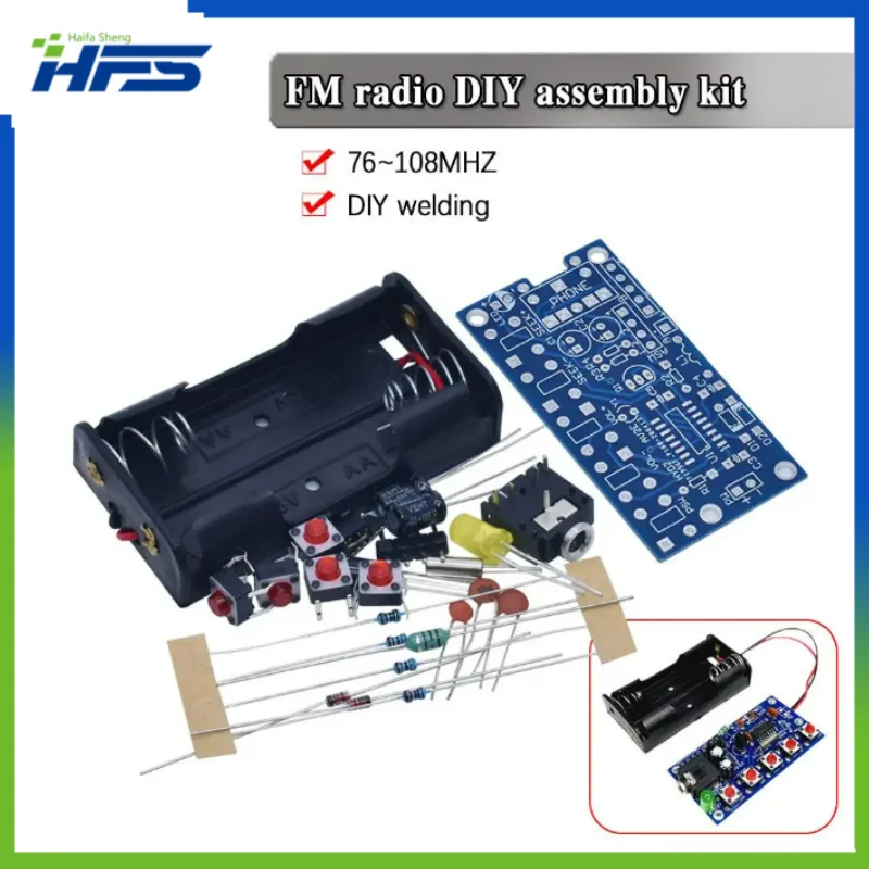 DIY Wireless Stereo FM Radio Electronic Kits, Receiver Module, PCB, 76MHz-108MHz, DC, 1.8V-3.6V
DIY Wireless Stereo FM Radio Electronic Kits, Receiver Module, PCB, 76MHz-108MHz, DC, 1.8V-3.6V