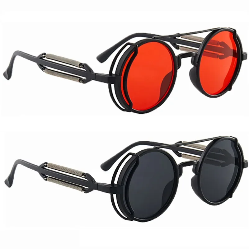 

Steampunk Sunglasses UV400 Round Frame Design Colored Lenses Glasses Eyewear Gothic Men Women Retro Classic Sunglasses Steampunk