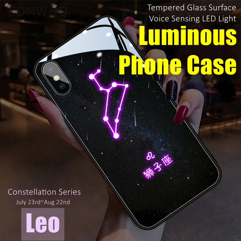 Cool Constellation Leo LED Light Glowing Luminous Phone Case for iPhone 13 14 15 Pro Max Samsung S23 S24 Note 10 20 Plus Ultra
Cool Constellation Leo LED Light Glowing Luminous Phone Case for iPhone 13 14 15 Pro Max Samsung S23 S24 Note 10 20 Plus Ultra
