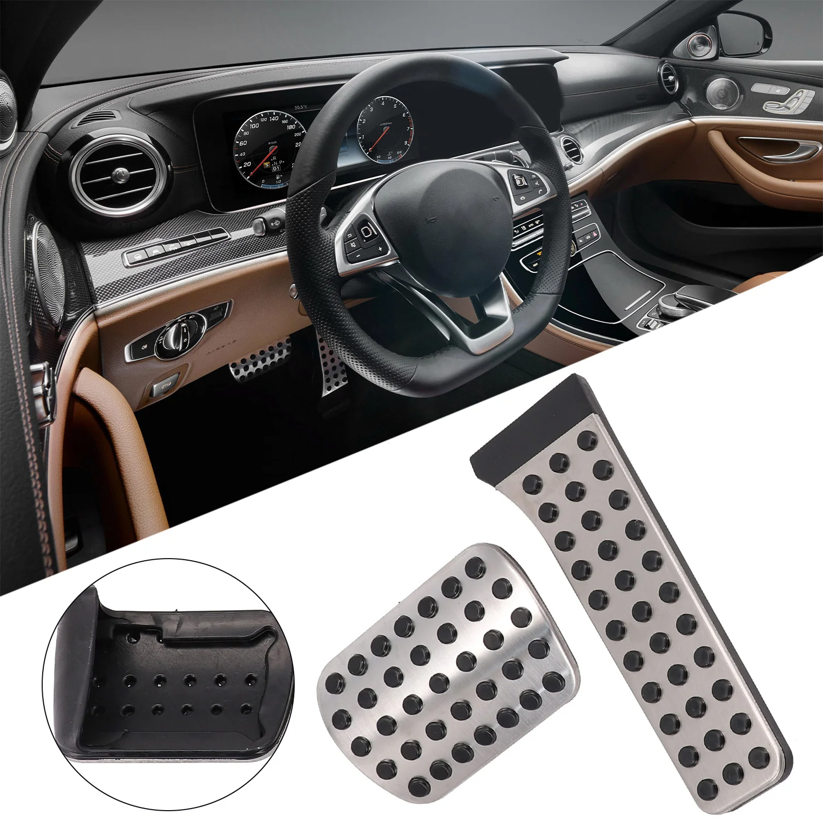 2Pcs No Drill Fuel Brake Pedal Pad Covers Car Accelerator Pedal Covers Replacement For Mercedes-Benz C E S W222 W205 W213 R172
2Pcs No Drill Fuel Brake Pedal Pad Covers Car Accelerator Pedal Covers Replacement For Mercedes-Benz C E S W222 W205 W213 R172