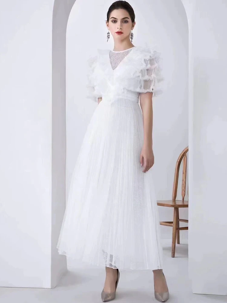New Women'S Summer Vintage Fashion High Quality White Girls Elegant Celebrity Casual Party Gorgeous Ruffled Pleated Mesh Dresses
New Women'S Summer Vintage Fashion High Quality White Girls Elegant Celebrity Casual Party Gorgeous Ruffled Pleated Mesh Dresses