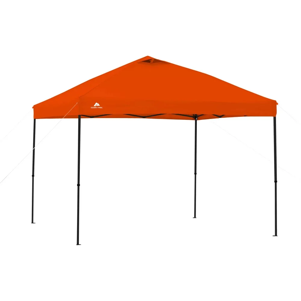 

10' X 10' Orange Instant Outdoor Canopy Camping Tent Travel Freight Free Tents Supplies Equipment Shelters