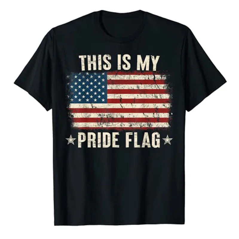 

This Is My Pride Flag US American 4th of July Patriotic T-Shirt Independence Day Graphic Tee Tops Short Sleeve USA Proud Clothes