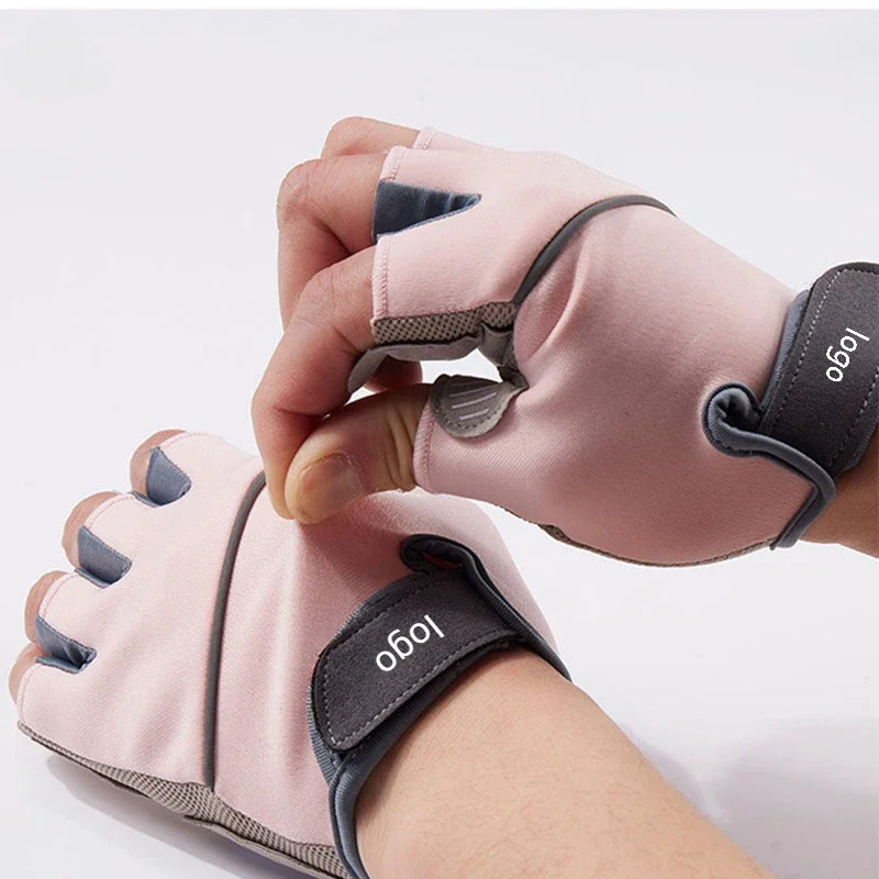 

Велосипедные перчатки LO для фитнеса и йоги с дышащей и утолщенной искусственной кожей, прочные и Нескользящие защитные спортивные перчатки для йоги