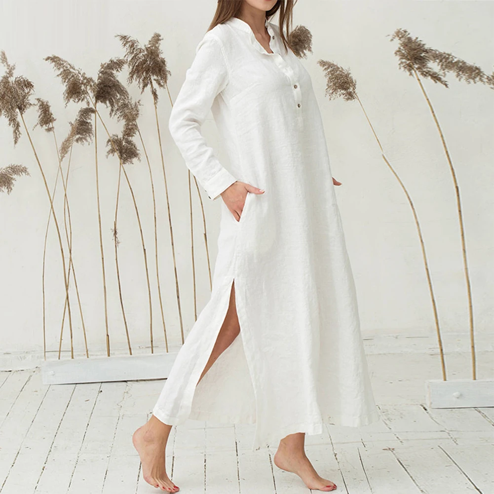Shirt Skirt Dress S-3XL Shirt Maxi Dress Sleeve Solid Color A-Line Spring Autumn Summer Beach Temperament Commuting
Shirt Skirt Dress S-3XL Shirt Maxi Dress Sleeve Solid Color A-Line Spring Autumn Summer Beach Temperament Commuting