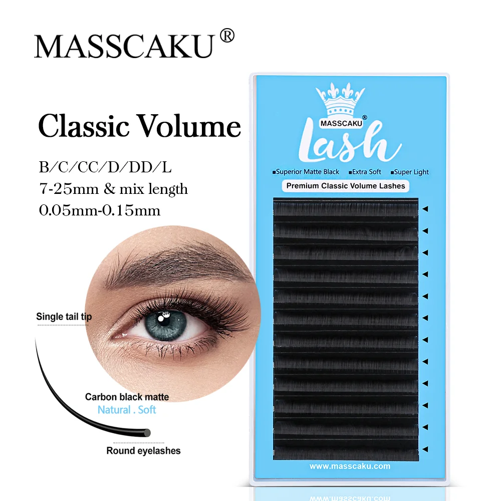 MasscakuEyelash Extensions Individual Lashes 0.07 Thickness D Curl Mixed Tray(8-15mm) Premium Single &Classic Lases
MasscakuEyelash Extensions Individual Lashes 0.07 Thickness D Curl Mixed Tray(8-15mm) Premium Single &Classic Lases