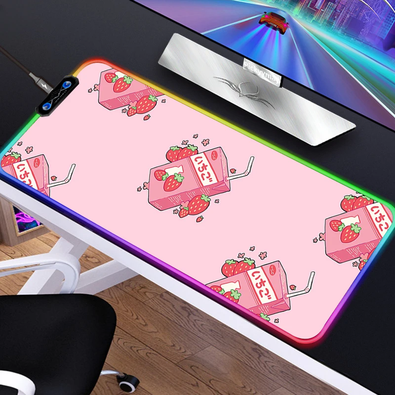 RGB Japanese Strawberry Milk Pink Japanese Strawberry Milk Keyboards Mat Gaming Mousepad Desk Mat LED Large Mouse Pad Keyboards
RGB Japanese Strawberry Milk Pink Japanese Strawberry Milk Keyboards Mat Gaming Mousepad Desk Mat LED Large Mouse Pad Keyboards