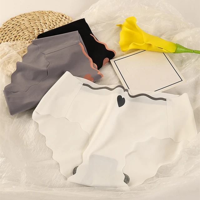 InjPanties de glace sexy pour femmes, taille moyenne, sans couture, slips féminins, sous-vêtements sans lueur, fille, intimes, lingerie M-XL, lot de 3 pièces 2