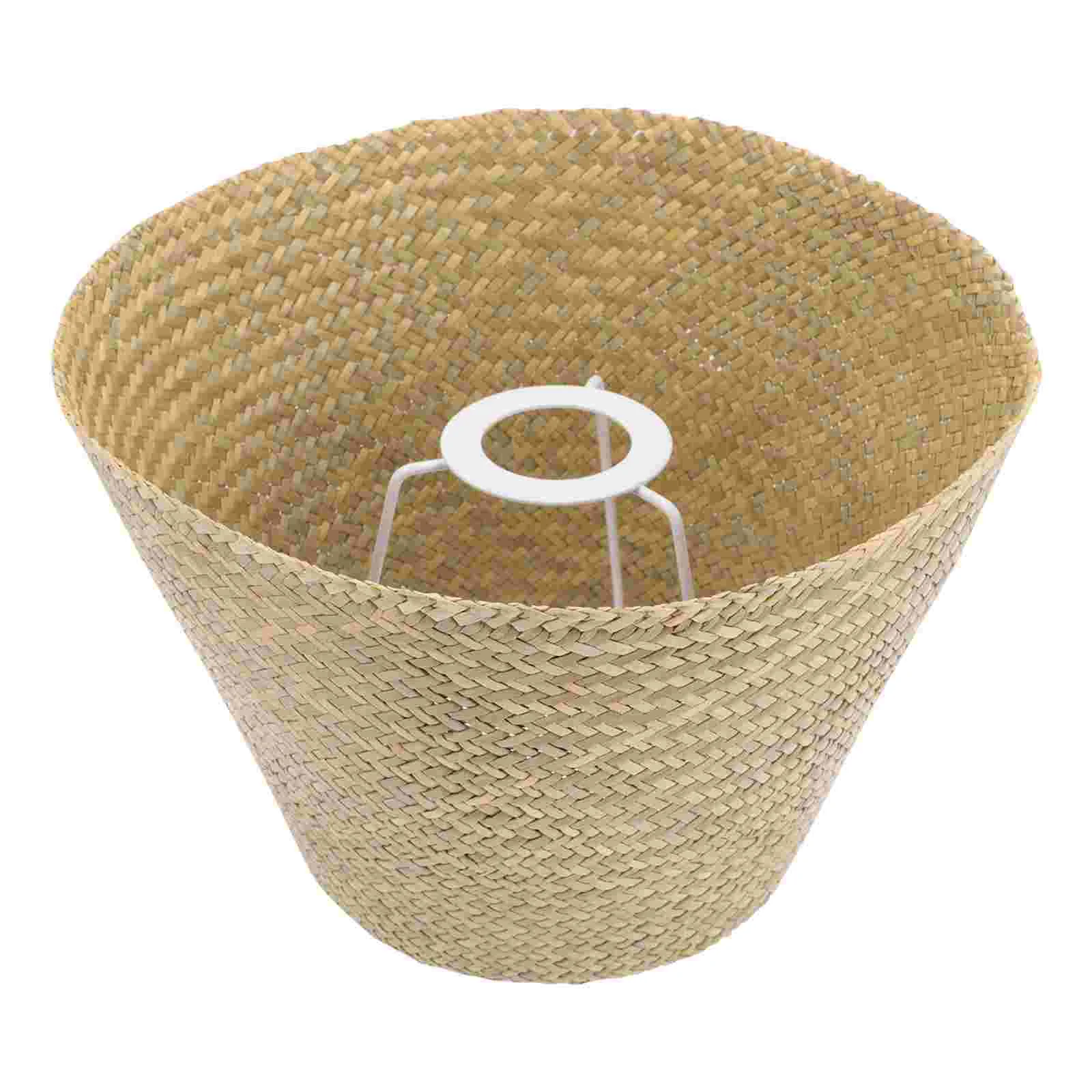 

Woven Lamp Shade Table Lampshade Rattan Weaving Lamp Shade Pastoral Style Lampshade for Home Living Room Bedroom Decoration