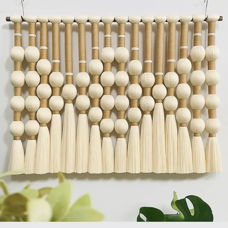 Custom Macrame Cotton Tassel Wall Hanging - Boho Tapestry Curtain for Modern Home Décor 5 Sfa7a6d5b36a749deb9b3efcda90ca43cT