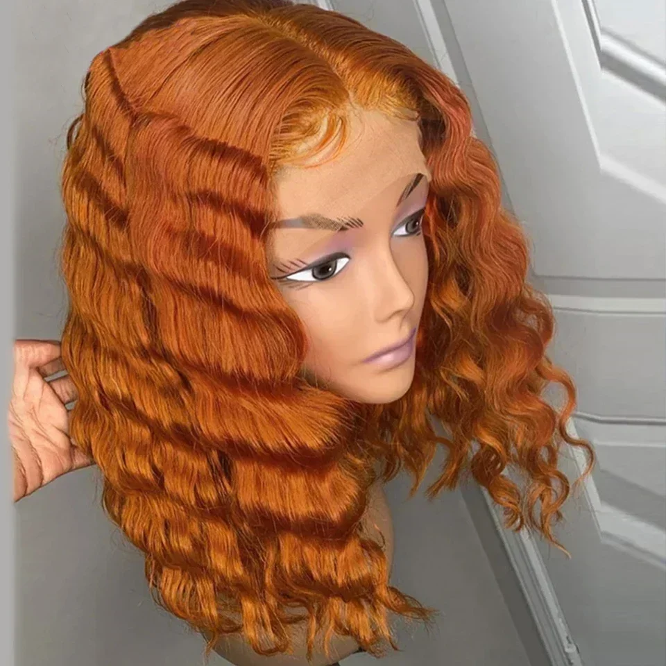 Ginger Lace Front Human Hair Wig for Women Glueless Deep Wave Bob Wigs Pre Plucked 13x4 Ocean Curly Lace Perruque Cheveux Humain
Ginger Lace Front Human Hair Wig for Women Glueless Deep Wave Bob Wigs Pre Plucked 13x4 Ocean Curly Lace Perruque Cheveux Humain