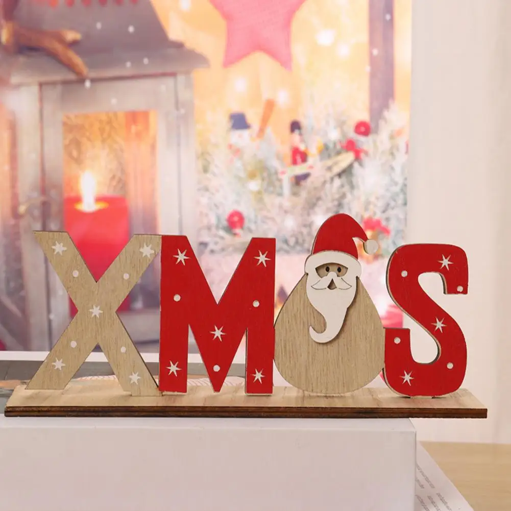 

Дед Мороз, деревянное украшение, искусственное дерево, рождественские украшения для стола, Дед Мороз, снеговик, снежинки, украшения
