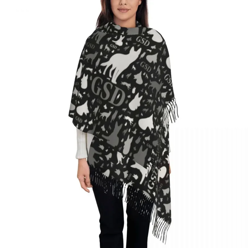 German Shepherd GSD Scarf Women Luxury Winter Shawl Wraps Alsatian Wolf Dog Tassel Wraps
German Shepherd GSD Scarf Women Luxury Winter Shawl Wraps Alsatian Wolf Dog Tassel Wraps