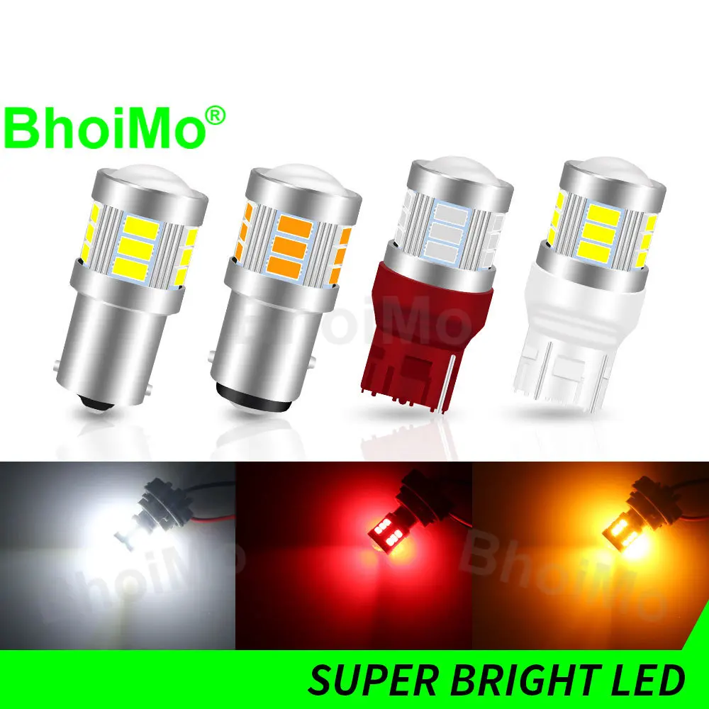 

BhoiMo 1x 12V 24V Led 1156 1157 P21W BA15S T20 S25 7440 7443 BAY15D R5W R10W WY21W W21W P21/5W W21/5W Signal Light Lamp Bulb Car