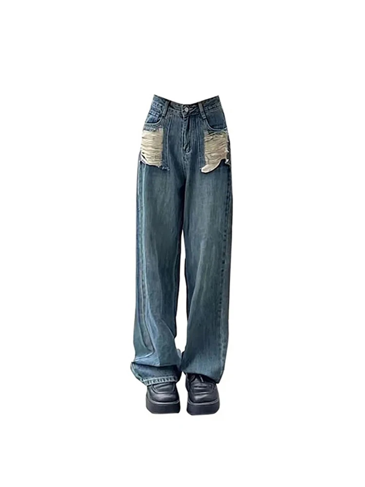 Women's Jeans High Waist Baggy Wide Leg Denim Pants Jeans Vintage Streetwear Korean Fashion Oversized Straight Trousers Summer
Women's Jeans High Waist Baggy Wide Leg Denim Pants Jeans Vintage Streetwear Korean Fashion Oversized Straight Trousers Summer