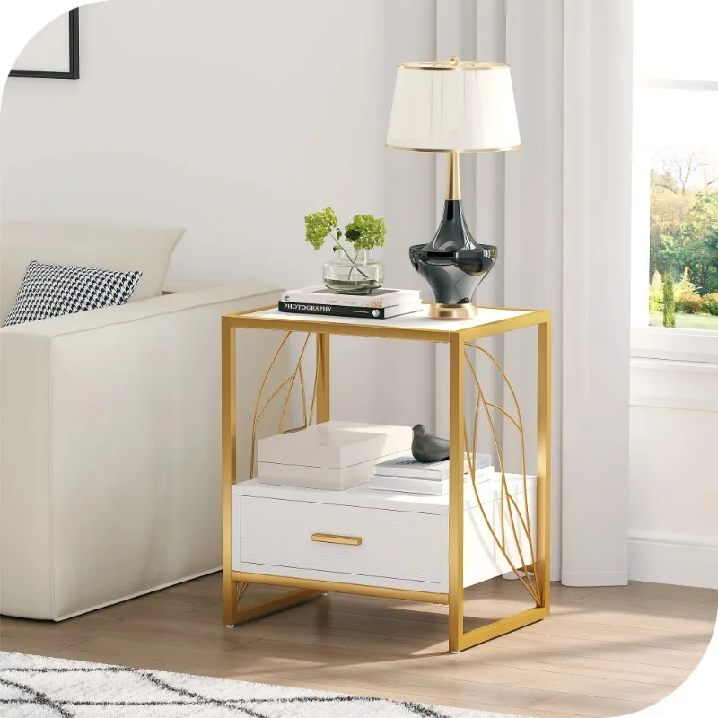 Dextrus End Table with Drawer and Storage Shelf, Modern Nightstand Table Sofa Side Table with Sintered Stone Tabletop
Dextrus End Table with Drawer and Storage Shelf, Modern Nightstand Table Sofa Side Table with Sintered Stone Tabletop