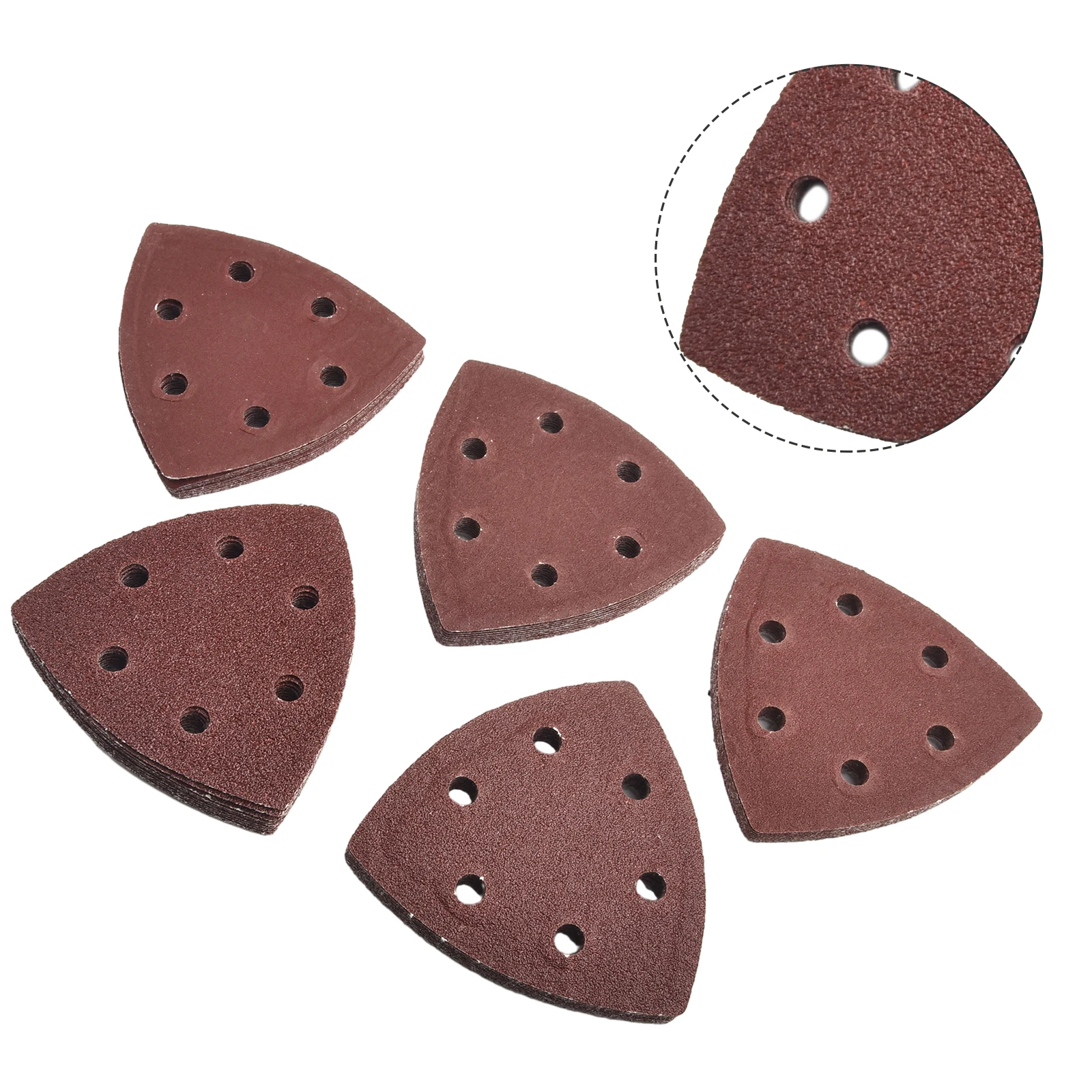 Tools Paper Pads Sanding Sheets Triangle Sandpaper 50pcs 6 holes 60-240 Grit Accessories Aluminum oxide Kit Durable
Tools Paper Pads Sanding Sheets Triangle Sandpaper 50pcs 6 holes 60-240 Grit Accessories Aluminum oxide Kit Durable