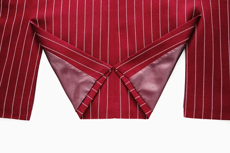 Fashion Men Double Breasted Striped Suit 2 Piece Black / Wine Red Homme Business Social Wedding Party Blazers and Trousers 226 Sfa8535add5db46329e53df6ff6778dc5J