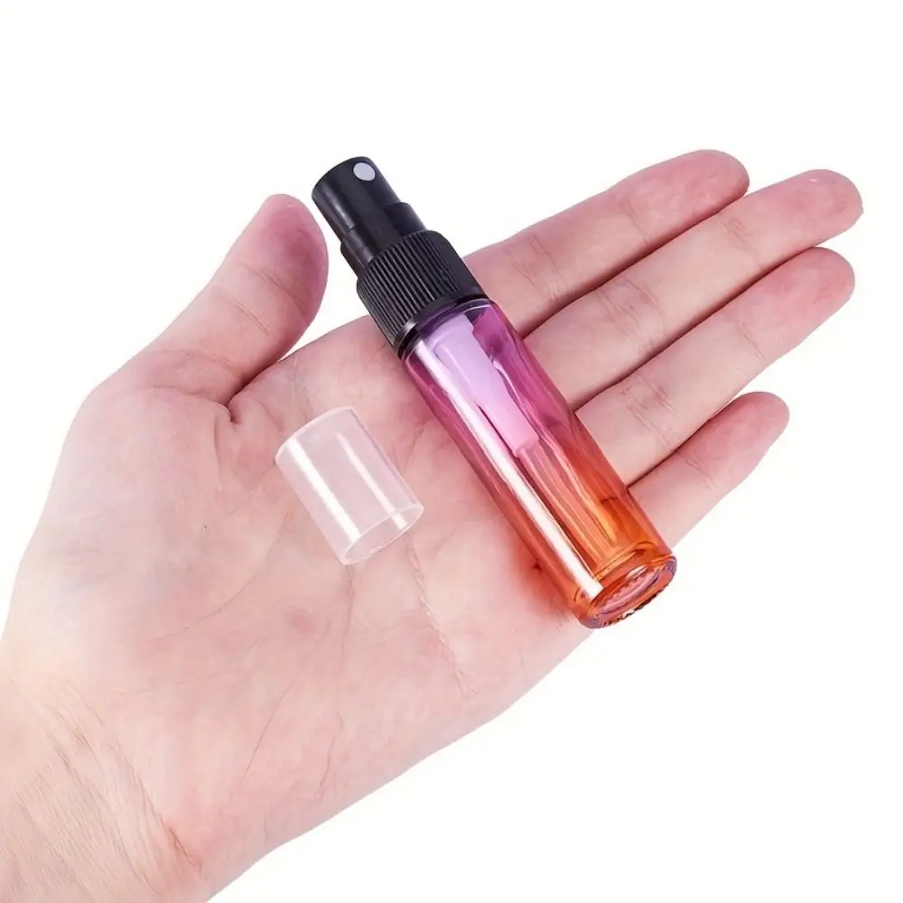 

Refillable Empty Perfume Bottle Gradient 10ml Vacuum Press Rainbow Color Spray Bottle Compact Glass Essential Oil Diffuser
