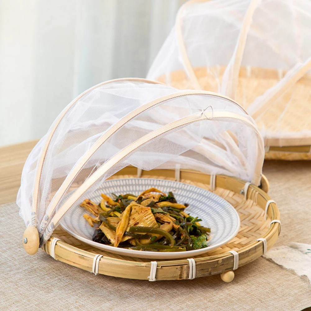 Bamboo Woven Basket With Net Fruit Vegetable Bread Food Basket Container Kithen Outdoor Picnic Dust Proof Bamboo Basket
Bamboo Woven Basket With Net Fruit Vegetable Bread Food Basket Container Kithen Outdoor Picnic Dust Proof Bamboo Basket