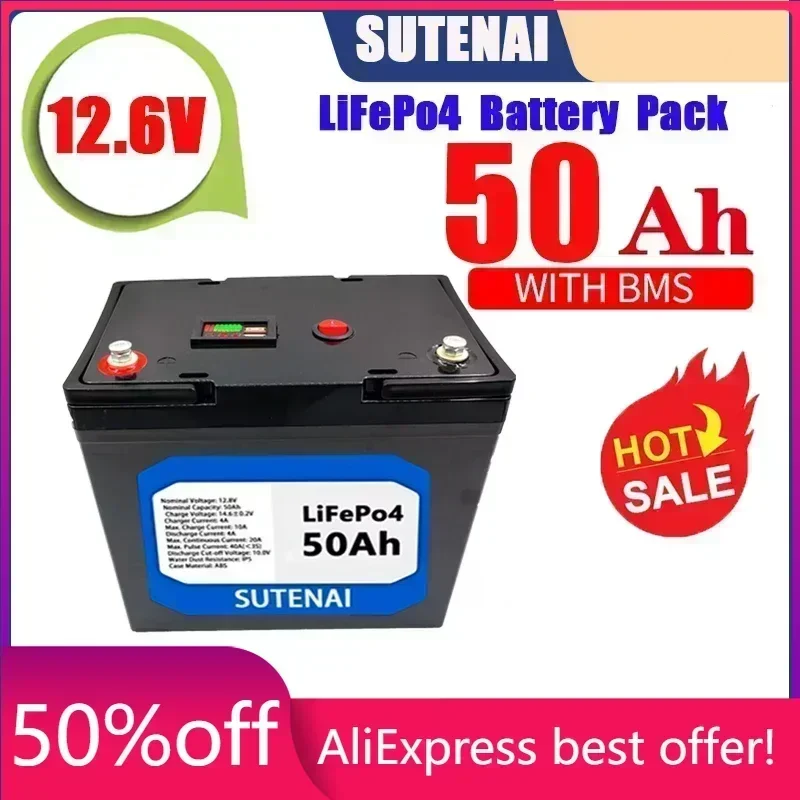 12V 50Ah Lithium Iron Phosphate Battery LiFePO4 Built-in BMS LiFePO4 Battery for Solar Power System RV House Trolling Motor
12V 50Ah Lithium Iron Phosphate Battery LiFePO4 Built-in BMS LiFePO4 Battery for Solar Power System RV House Trolling Motor