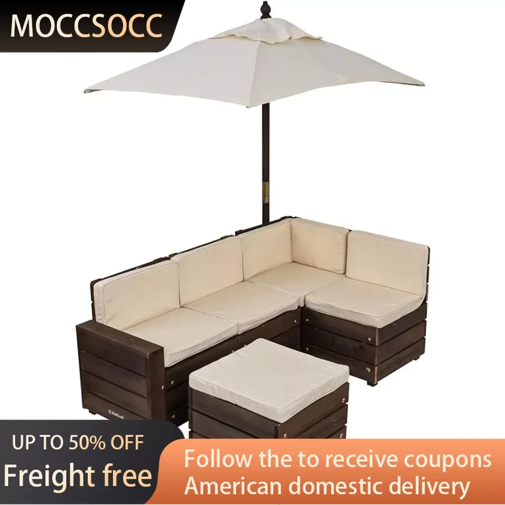 Wooden Outdoor Sectional Ottoman & Umbrella Set With Cushions Living Room Sets Furniture Terrace Bear Brown & Beige Freight Free
Wooden Outdoor Sectional Ottoman & Umbrella Set With Cushions Living Room Sets Furniture Terrace Bear Brown & Beige Freight Free