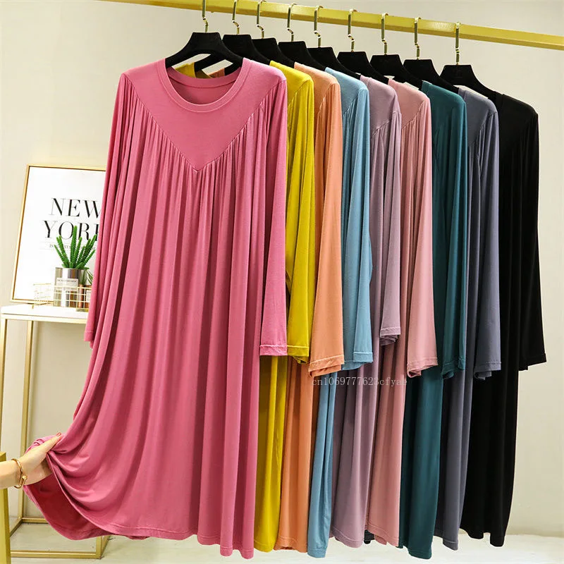Casual Large Size Modal Cotton Nightgowns For Women Loose Long Sleeve Nightshirt Female Spring Autumn Summer Home Dresses
Casual Large Size Modal Cotton Nightgowns For Women Loose Long Sleeve Nightshirt Female Spring Autumn Summer Home Dresses