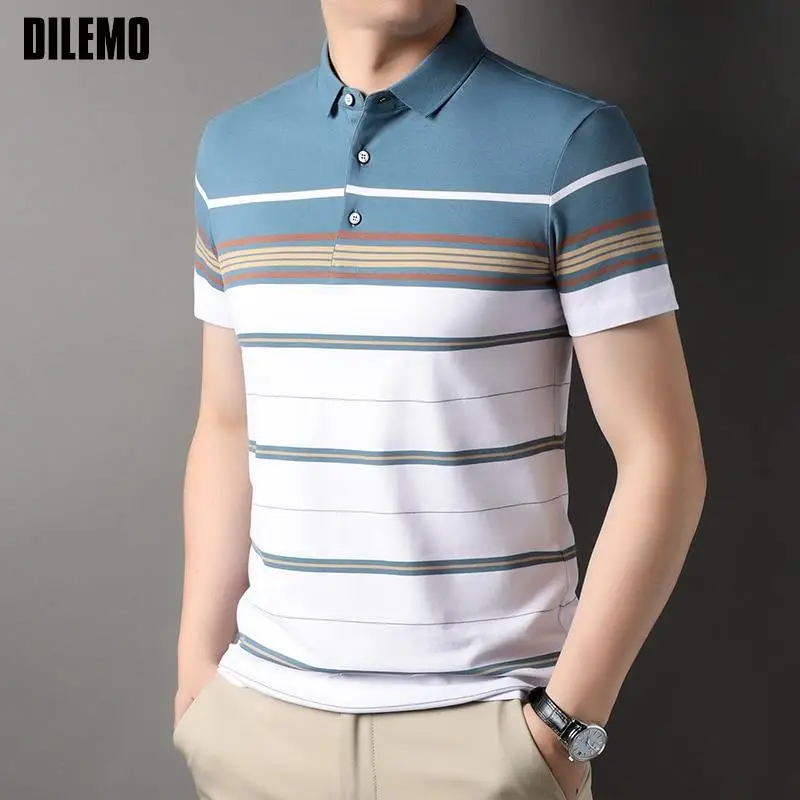 Top Grade Yarn-dyed Process Cotton Luxury Stripped Summer Casual Polo Shirt For Men Logo Short Sleeve Tops Fashions Men Clothing
Top Grade Yarn-dyed Process Cotton Luxury Stripped Summer Casual Polo Shirt For Men Logo Short Sleeve Tops Fashions Men Clothing
