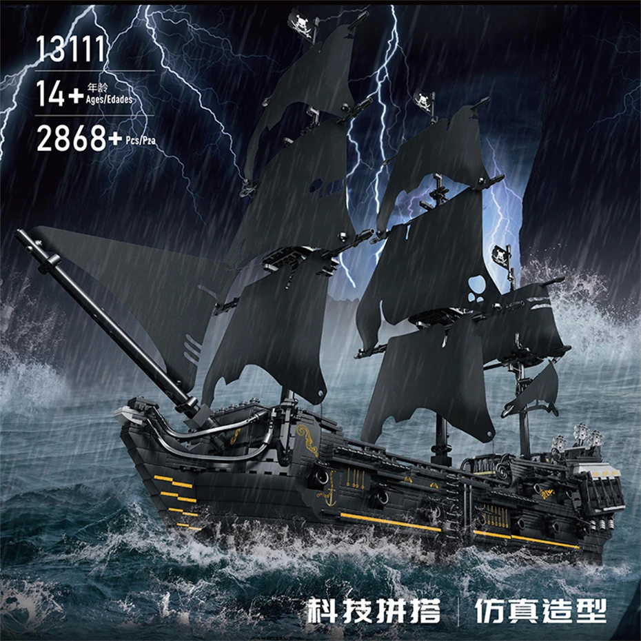 

MOULD KING 13111 Sailboat Model Building Toys 2868pcs Classic Pirates Ship Building Blocks for Adults And Kids Christmas Gifts