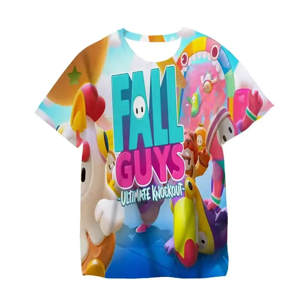 

2023 New Games Fall Guys T Shirt For 3 to 14 Ys Kids Clothes Baby Boys T-shirt Kid Girls Tops Tee Children Clothing Boy T-shirts