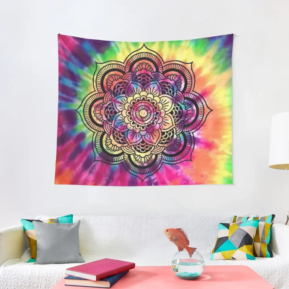 

Rainbow Tie Dye Mandala Tapestry Room Decorations Aesthetic Wall Carpet House Decor Bedrooms Decor Tapestry