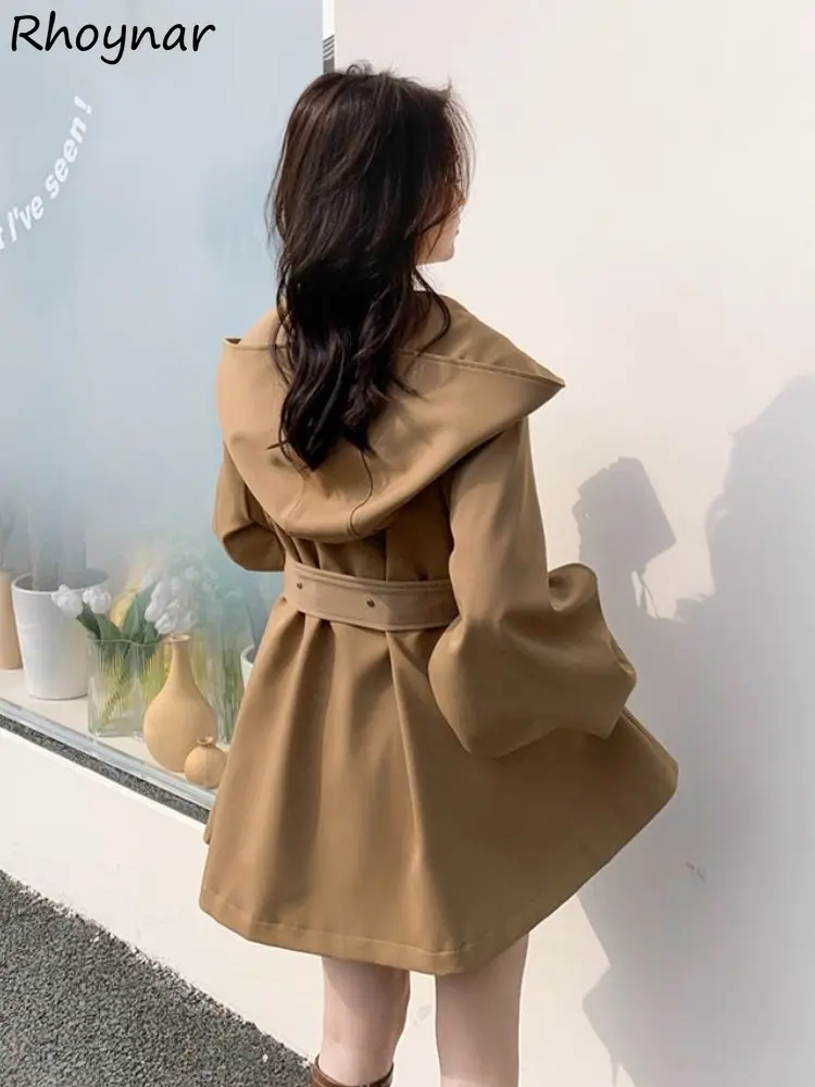 Trench Cats Women Baggy Hooded Autumn Temper Chic S-3XL Pure Designer Korean Fashion Clothing Lace-up Preppy Minimalist Casual
Trench Cats Women Baggy Hooded Autumn Temper Chic S-3XL Pure Designer Korean Fashion Clothing Lace-up Preppy Minimalist Casual