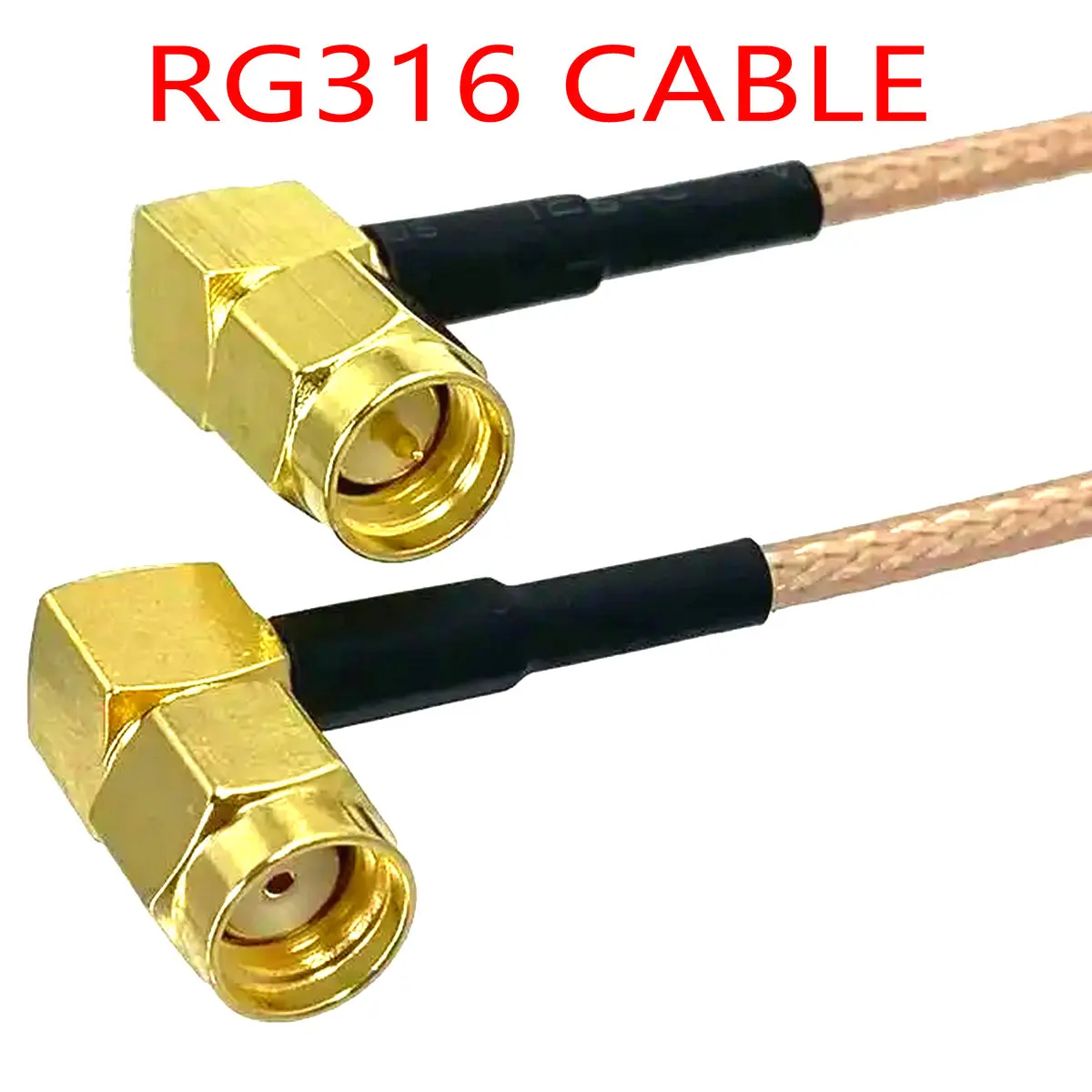 

100PCS SMA right angle male to RP-SMA jack RG316 cable jumper pigtail