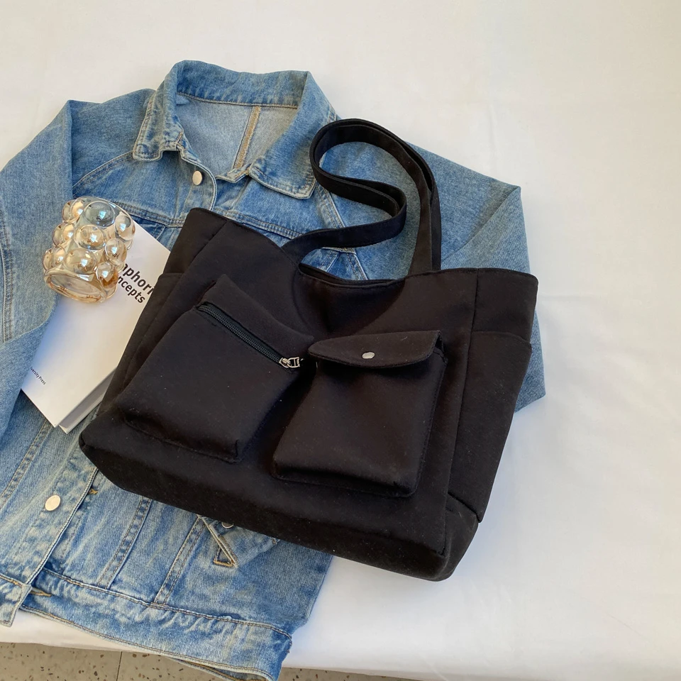 Casual Totes High Quality Canvas Shoulder Crossbody Bags Female Solid Color Messenger Bag Large Capacity Ladies Top-handle Bag
Casual Totes High Quality Canvas Shoulder Crossbody Bags Female Solid Color Messenger Bag Large Capacity Ladies Top-handle Bag