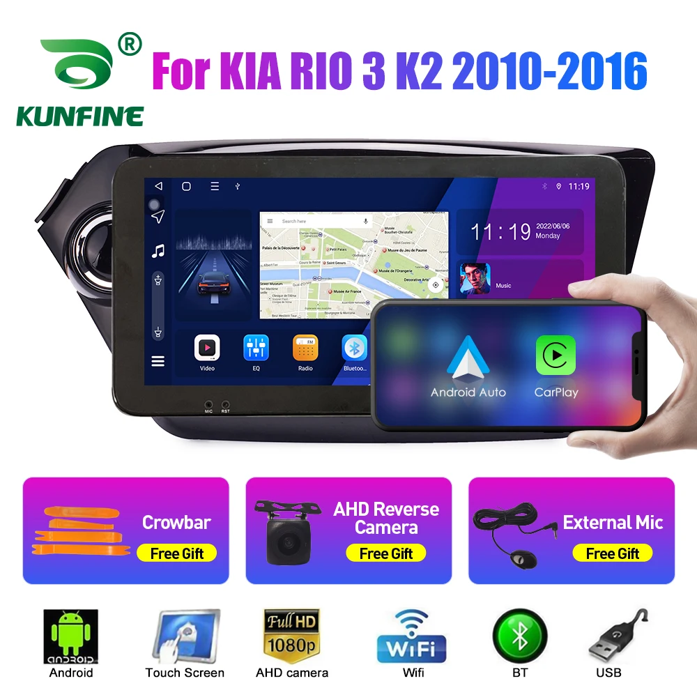 

10.33 Inch Car Radio For KIA K2 RIO 3 2010-2016 2Din Android Octa Core Car Stereo DVD GPS Navigation Player QLED Screen Carplay