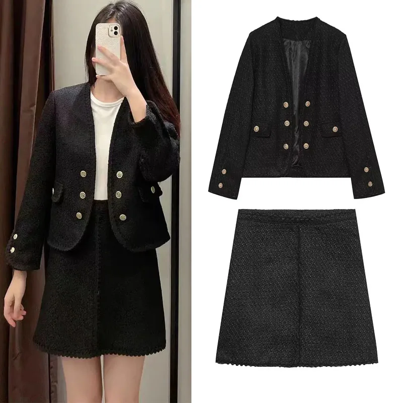 TRAF Womens Black Mini Skirts Sets Jacket Elegant Texture Short Skirt Woman Chic A-Line Aesthetic Skirts Female Korean New Skirt
TRAF Womens Black Mini Skirts Sets Jacket Elegant Texture Short Skirt Woman Chic A-Line Aesthetic Skirts Female Korean New Skirt