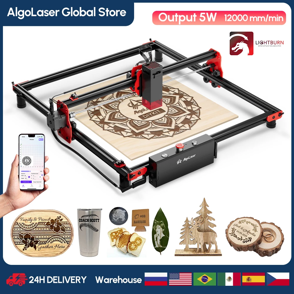Лазерный гравировальный станок AlgoLaser DIYKIT, быстрый мини-принтер для нанесения логотипа, подключение к телефону, стекло, Деревообрабатывающие инструменты, акриловый гравер Ortur
Лазерный гравировальный станок AlgoLaser DIYKIT, быстрый мини-принтер для нанесения логотипа, подключение к телефону, стекло, Деревообрабатывающие инструменты, акриловый гравер Ortur