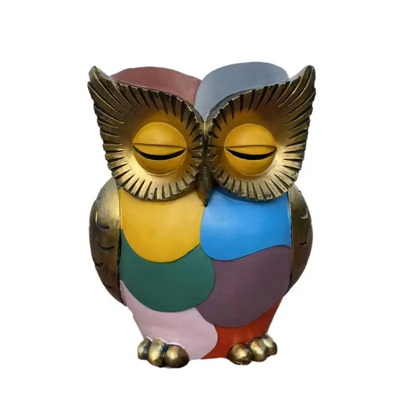 

Owl Flower Pot Resin Planter Figurines Mini Owl Flowerpot Decorative Colorful Pencil Holder Cute Animal Flowerpot Tabletop Decor