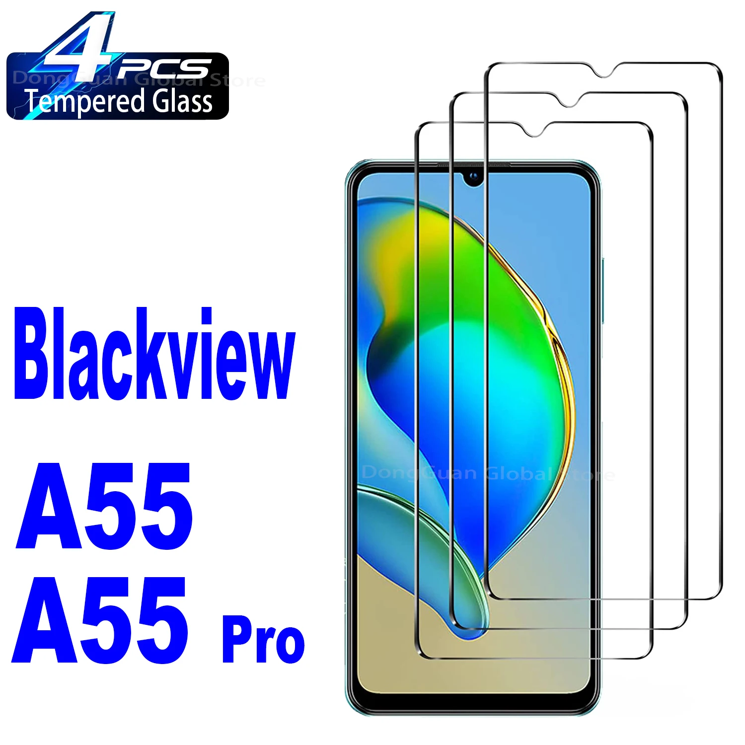 

2/4 шт. высококачественное алюминиевое закаленное стекло для Blackview A55 A55Pro Защитная стеклянная пленка для экрана