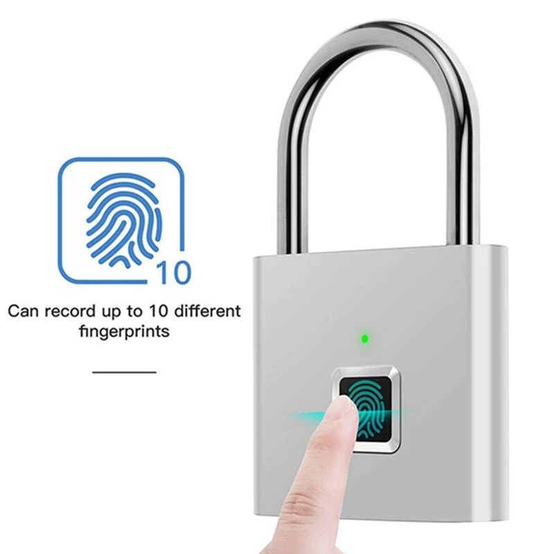 

Fingerprint Padlock Kit Portable Anti-Theft USB Charging Fingerprint Lock Kit For Lockers, Suitcases, Backpacks Etc Can