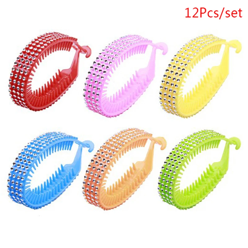 

12pcs Rhinestones Ponytail Holder Hair Claws Clips Barrettes Hairpin Bands Pins Fashion Hair Accessories For Women