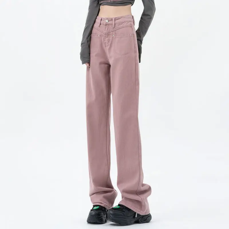 Pink High Waisted Wide Leg Jeans Womens 2023 Korean Fashion Y2k Style Straight Thin Loose Casual Trousers Streetwear Baggy Pants
Pink High Waisted Wide Leg Jeans Womens 2023 Korean Fashion Y2k Style Straight Thin Loose Casual Trousers Streetwear Baggy Pants