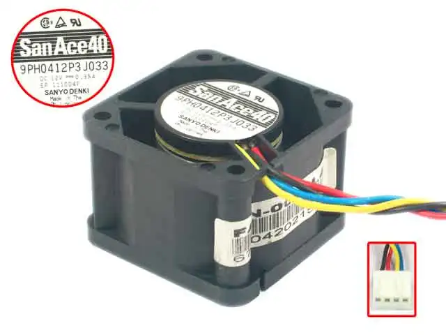 4-проводной вентилятор охлаждения сервера Sanyo Denki 9PH0412P3J033 DC 12 В 0,35 A 40x40x28 мм
4-проводной вентилятор охлаждения сервера Sanyo Denki 9PH0412P3J033 DC 12 В 0,35 A 40x40x28 мм