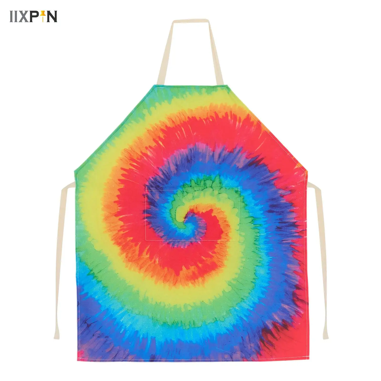 

Colorful Painting Apron Front Large Pocket Waterproof Aprons Kitchen Household Cooking Baking Gardening Supplies Children Adults