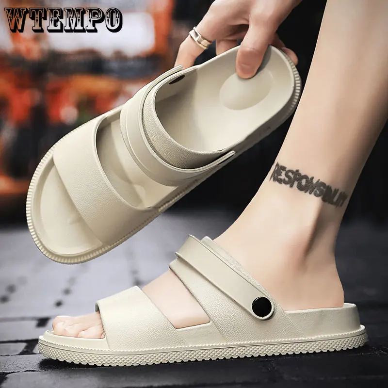 WTEMPO Sandals Anti-slip Wearable Outer Wear Beach Shoes Men's Summer Slippers Dual-use Versatile Sandals Flat Heel EVA
WTEMPO Sandals Anti-slip Wearable Outer Wear Beach Shoes Men's Summer Slippers Dual-use Versatile Sandals Flat Heel EVA