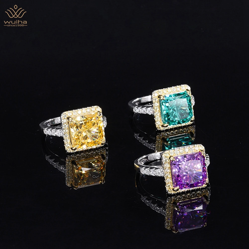 WUIHA Luxury 925 Sterling Silver Radiant Cut 10*10MM Sapphire Faceted Gemstone Ring For Women Anniversary Gift Jewelry Wholesale
WUIHA Luxury 925 Sterling Silver Radiant Cut 10*10MM Sapphire Faceted Gemstone Ring For Women Anniversary Gift Jewelry Wholesale
